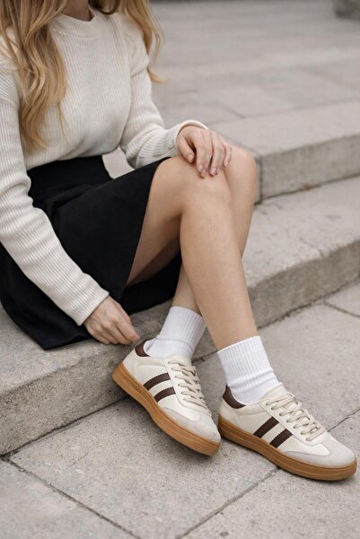 TAZELER.SHOES Women's Daily Thermo Sole Stitched Side Stripe Sports Shoes