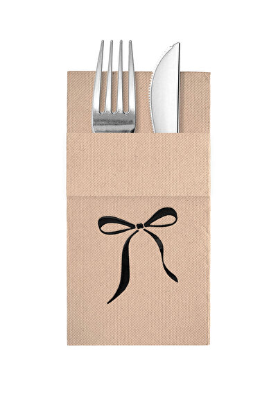 Story مناديل ورقية ملونة من ورق الكرافت مقاس 40 × 40 سم، مزينة بشريط أسود على...