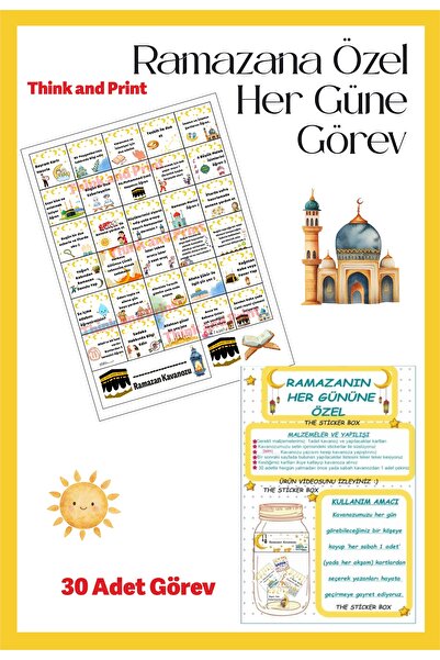 Think And Print Çocuklar Için Oruç Çizelgesi - Ramazan Ayı Oruç Çizelgesi - R...