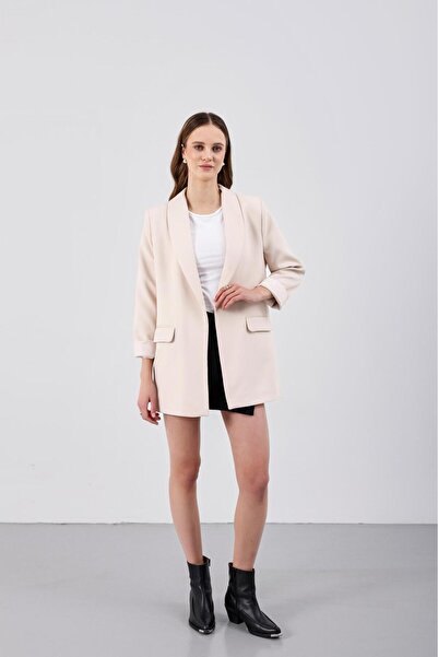 CELITA سترة نسائية قصة فضفاضة بأكمام طويلة بدون أكمام مبطنة بياقة شال