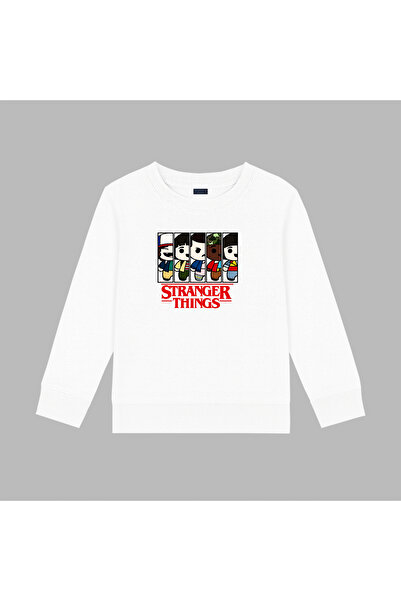 BLITZIST Hanorac supradimensionat cu imprimeu cu personaje Stranger Things, c...