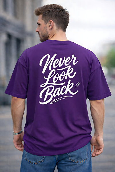 ArtYus Never Look Back Back Printed Cotton Relaxed Fit Round Neck Unisex T-Shirt