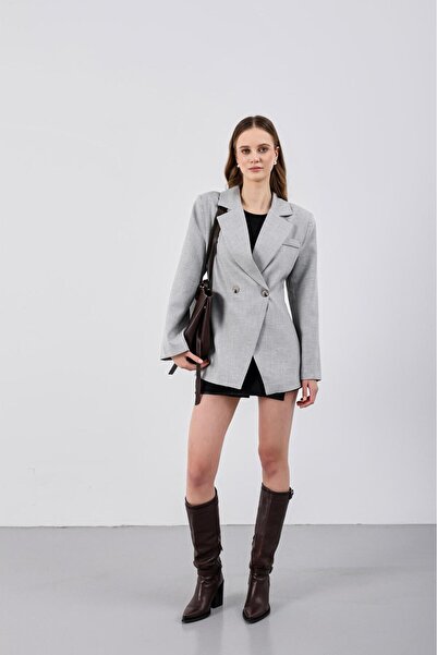 CELITA Women's Double Buttoned Lined Long Coat