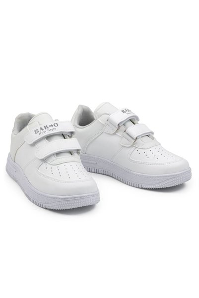 BAKO New Style Unisex Velcro Casual Sneaker Shoes White
