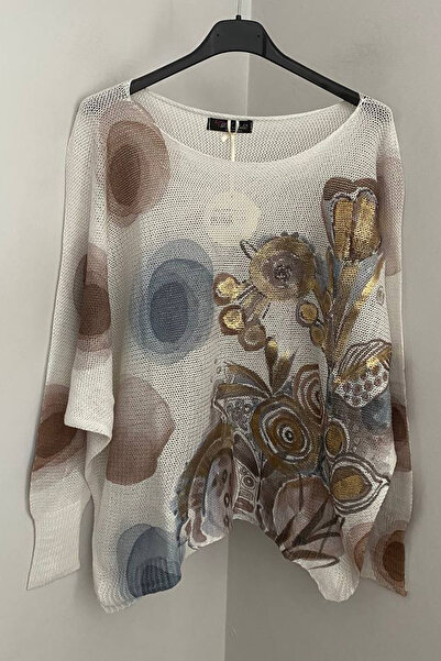 AYASOFYA OTANTIK Women's Italian White Spiral Floral Patterned Leaf Detailed ...