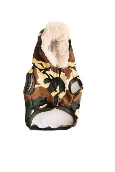 atelyu ملابس للقطط والكلاب بنمط التمويه سترة كارديجان