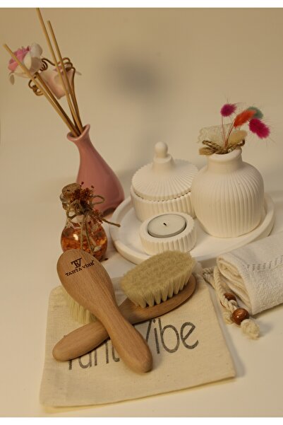 tahtavibe Bebek Bakımı Saf Keçi Kılı Çocuk Ve Bebek Için Saç Fırçası Yenidoğa...