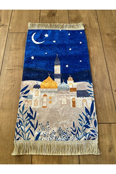 SAMİNA EVTEKSTİLİ ÇOCUK SECCADESİ ÇANTALI KADİFE DİJİTAL BASKILI ASTARLI ÇOCU...