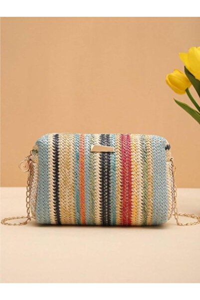 Generic Rainbow Style Small Bag with Chain Strap for Women and Girls