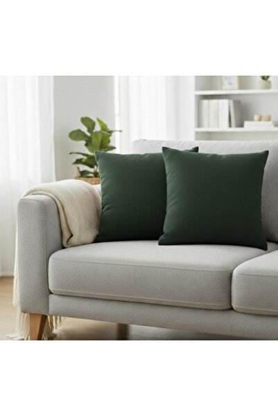 NAKKAŞİ ZARİF Plain Green Throw Pillow Cover