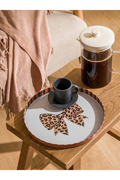 LC Waikiki LCW HOME Karışık Fiyonk Baskılı Metal Tepsi 24 Cm