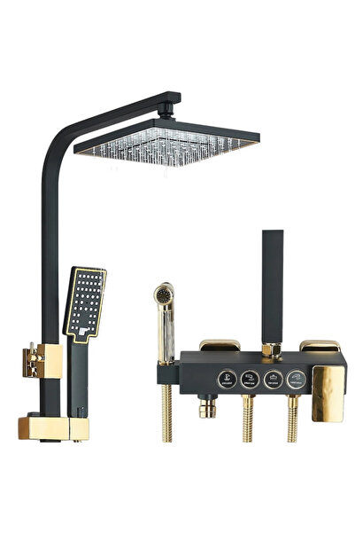 BisDesign ® Bathroom Shower Column Button Operation Height Adjustable Basket ...