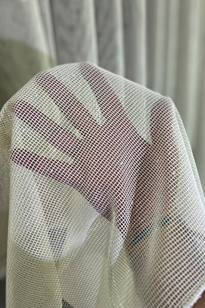 Assina Vona Bej File Yumuşak Dokulu Ütü İstemez Salon OdaTül Perde 1/2,5 Orta...