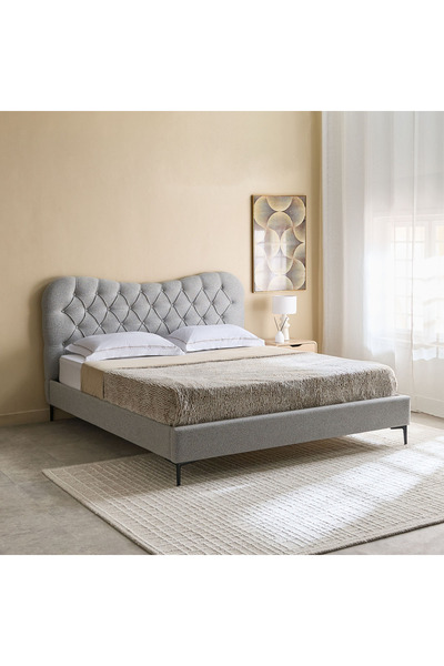 Home Box Movo-Nordica Medora 180x200 Upholstered Bed-Light Grey