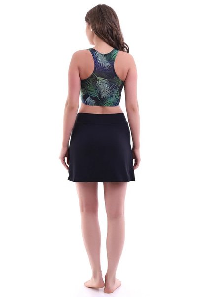 aydenahome Women's Shorts with Skirt Badi Bikini Set with Attached Chest Pad Sewn into the Badi Underwear Available