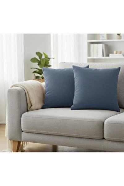 NAKKAŞİ ZARİF Plain Blue Throw Pillow Cover