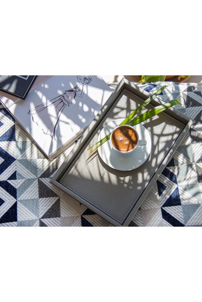 MOENAStudio Medium Size Bronze Gilded Faux Leather Tray
