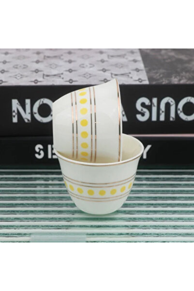 genric Yellow ceramic coffee cup set - 12 pieces