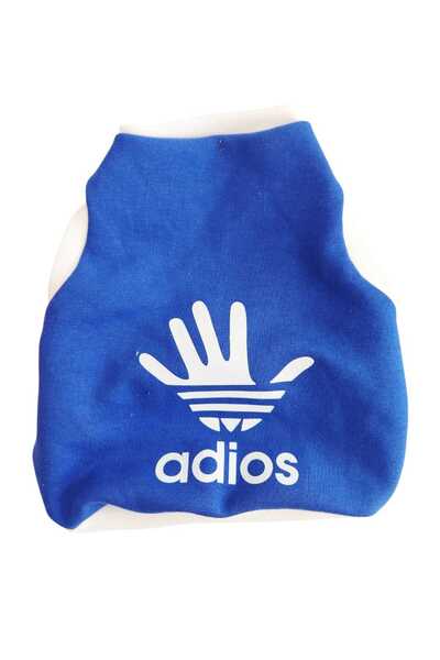 atelyu ملابس للقطط والكلاب مطبوع تي شيرت أزرق