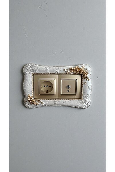 biblo home Beyaz gold 2’li güllü Prizlik Çerçevesi ( 2 ADET )