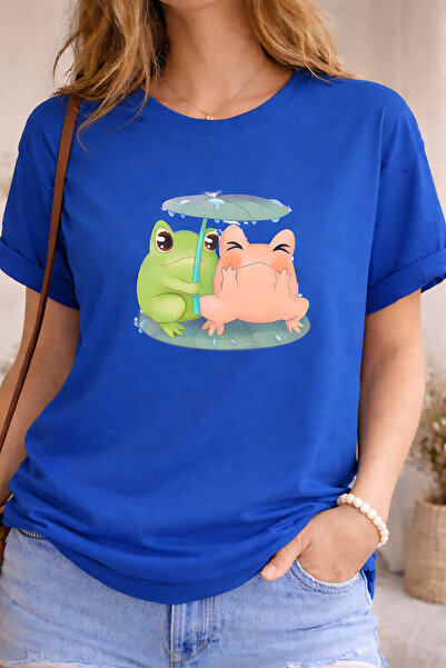 ArtYus Frogs Printed Cotton Relaxed Fit Round Neck Unisex T-Shirt
