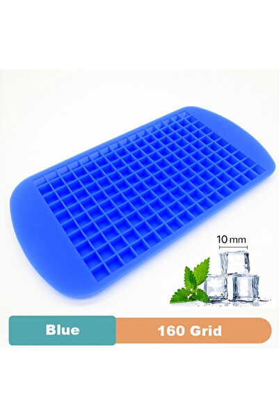 Choice31 قالب مكعبات ثلج كبير الحجم من السيليكون الغذائي، 160 خانة، أزرق، 4/6...