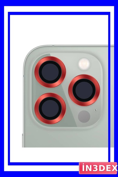 İN3DEX iPhone Camera Lens Shatterproof Protective Glass Red Color