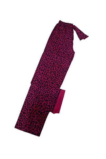 Ercan Women's Burgundy Black Inside Ş Fleece-Lined 2 Thread Pajama Bottoms