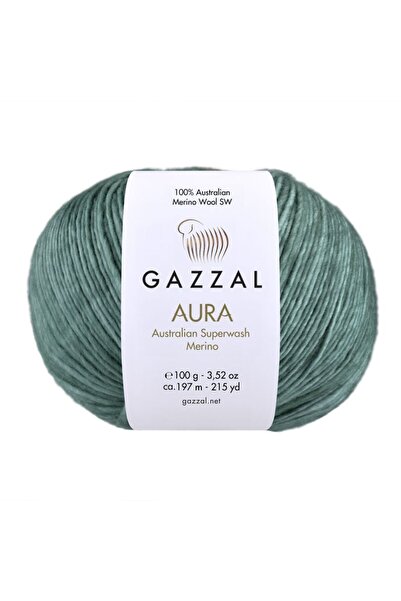 Gazzal Aura Pachet de 3 100% lână merinos superwash – 100 g 197 m fir de tric...