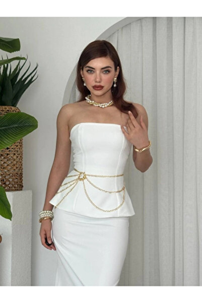 nedo7 Spas Strapless Dress