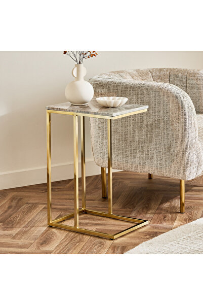 Generic طاولة كافون فيستا ذات سطح رخامي أصلي على شكل حرف C