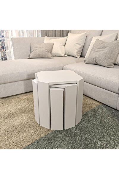 Generic مجموعة طاولات موديوليكس سواي المتداخلة - 3 قطع