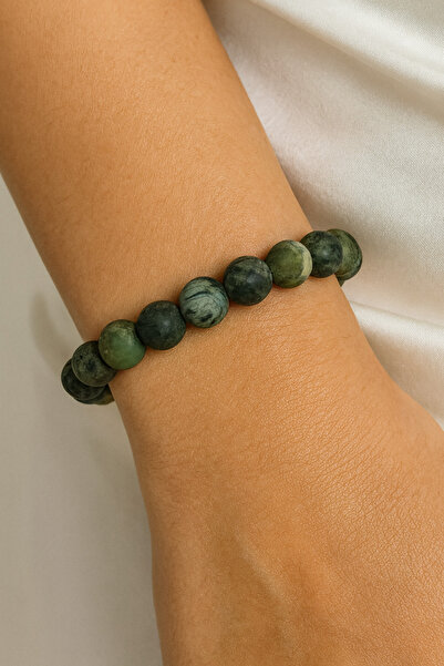 nss sky rock سوار من حجر اليشم 10 مم 15/16 سم سوار مرن من الحجر الطبيعي للجنسين