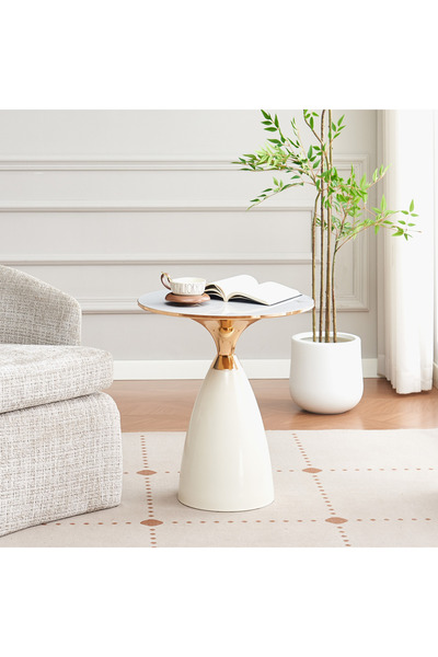 Generic Movo Bayton Sintered Stone Top Round End Table