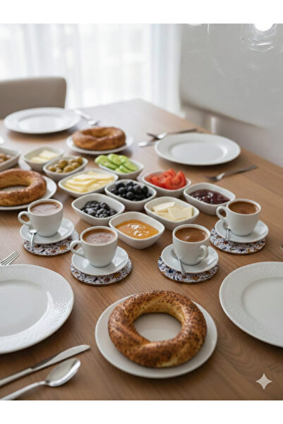 SOSYETEZGAHI مجموعة من 6 قواعد أكواب زخرفية للقهوة والشاي على شكل فطر