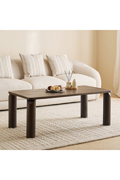 Home Box طاولة قهوة عمودية من الخشب الصلب - جوز