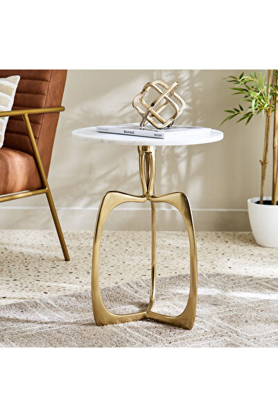 Generic طاولة جانبية من الرخام الأصلي بسطح من قوس كافون