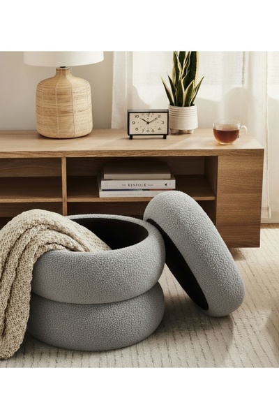 elissa home Bukle Puf Sandıklı , Boum Puf , Makyaj Pufu , Saklama Alanlı , Aç...