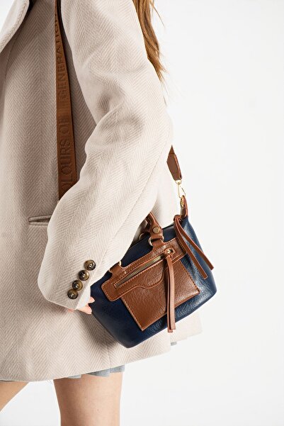 Mortanya Berlin Print Paneled Soft Leather Multi-Compartment Hand and Shoulde...