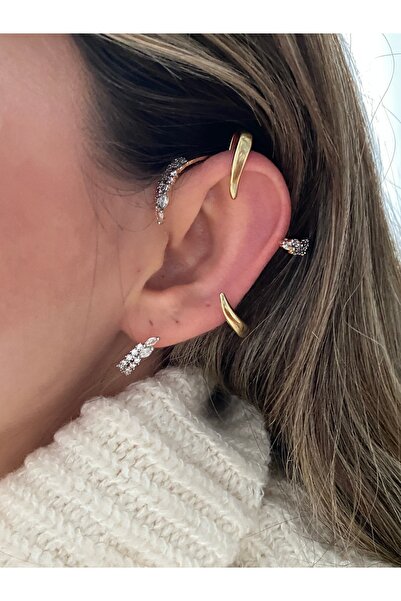 Pinery Jewels C Taşlı Kadın Kıkırdak Küpe