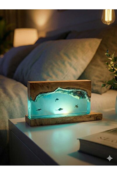 Kovan Ahsapp Epoksi Gece Lambası