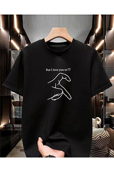 BG BASKI ATÖLYESİ Valentine's Day Themed Couple Printed Days Crew Neck T-Shirt