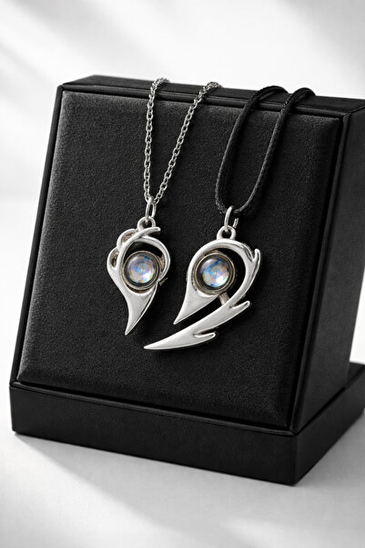 nss sky rock Set of 2 I Love You Necklaces in 100 Languages with Heart Stone ...