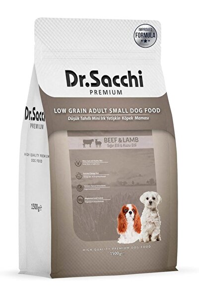 Dr. Sacchi Dr.Sacchi Premium Düşük Tahıllı Sığır Etli ve Kuzu Etli Mini Irk Y...