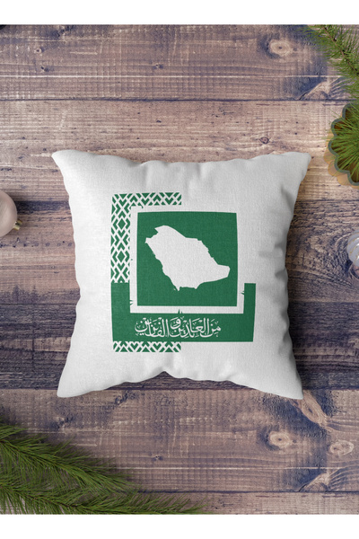LOWHA Polyester Pillowcase Cushion Cover with Arabic Celebration Phrase Design