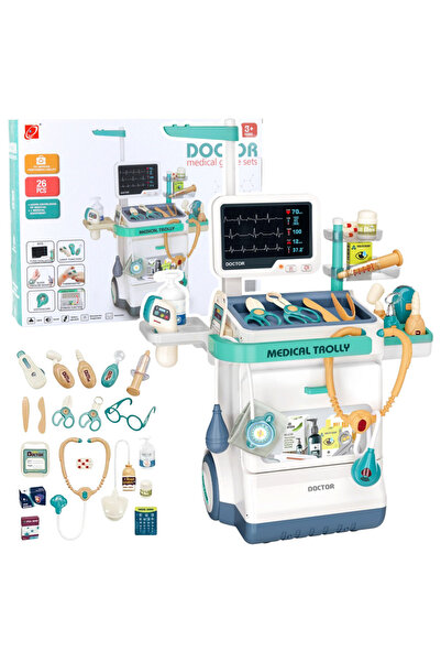 LEAN Set doctor cu carucior si accesorii medicale, radiografie, EKG, lumini s...
