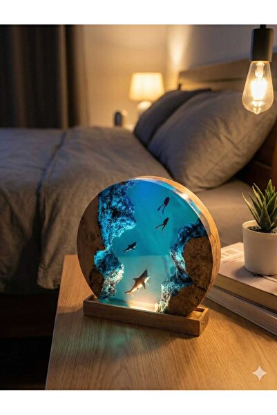 Kovan Ahsapp Epoksi gece Lambası