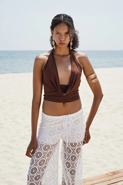 nedo7 Crop with Embroidered Collar