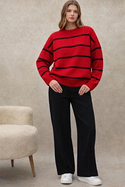 TOFAN TRİKO Oversize Sweater with Stitch Detail