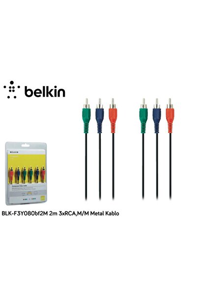 Belking كابل معدني من بيلكين data-ec275 BLK-F3Y080BF2M بطول 2 متر 3xrca، m-m